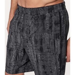 Lululemon Pace Breaker black gray 9” Lined BATHING SUIT SHORTS sz XL